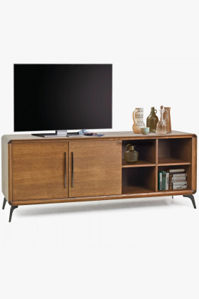 TV-Kommode Nussbaum Eiche Metallbeine 185x75x50 cm